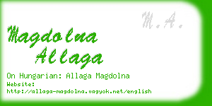 magdolna allaga business card